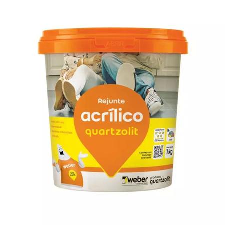 Imagem de Rejunte Acrilico Quartzolit Preto Grafite Pote 1kg 