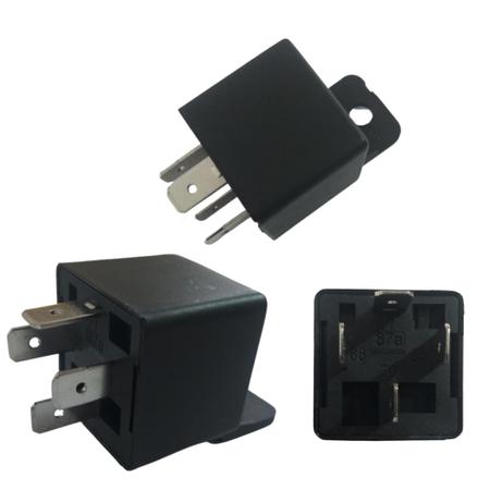 Imagem de Relé auxiliar universal, 40a 12v 4 pinos, com suporte