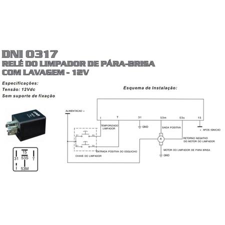 Imagem de Rele Limpador para-brisa 6 Terminais Gol Parati Saveiro 1984 Em Diante Santana Passat 1974 Em Diante F1000 Royale Versailles Troller Volare Sem Suport