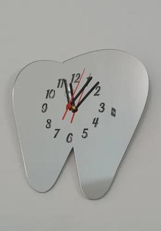 Imagem de Relógio Acrílico Dente Sala Escritório Consultório Dentista