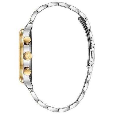 Rel gio Anal gico Masculino Bicolor Prata Bulova 98A216 Rel gio