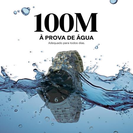 Imagem de Relógio Analógico Masculino Magnum Prata Casual Original Prova D'água Garantia 2 anos 