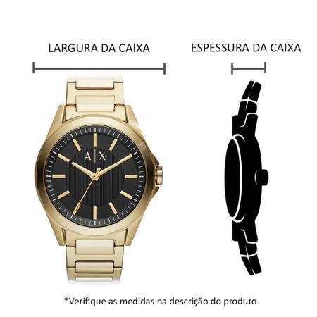Relogio AX masculino dourado aco AX2619 1DN Relogio Masculino Magazine Luiza