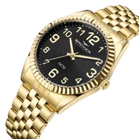 Imagem de Relógio Backer Feminino Ref: 10304145F Pr Clássico Dourado