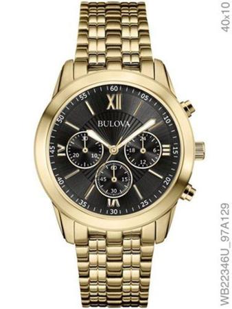 Imagem de Relógio bulova feminino dourado fundo preto wb22346u