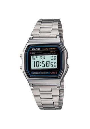 Imagem de Relogio Casio A158wa-1df Prata Unissex Retrô Vintage Alarme