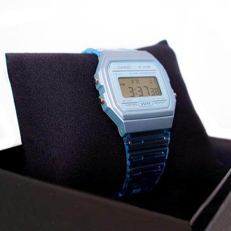 Relógio Feminino Casio Vintage Standard F-91Ws-2Df Azul