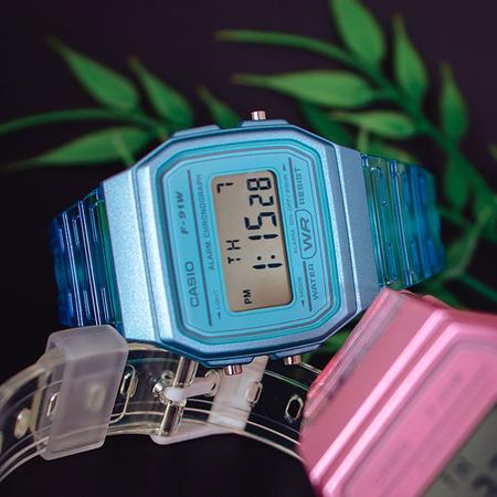 Relógio Feminino Casio Vintage Standard F-91Ws-2Df Azul