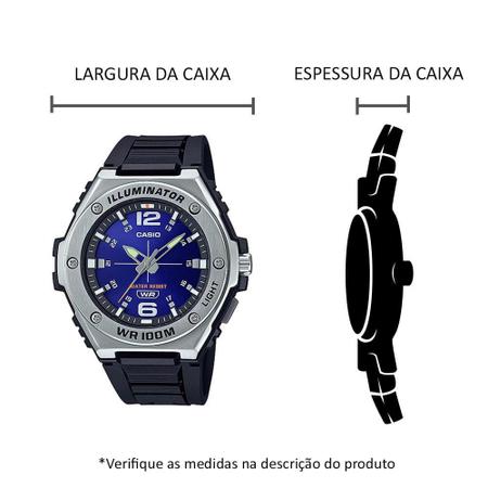 Imagem de Relógio CASIO masculino azul preto borracha MWA-100H-2AVDF