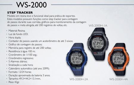 Imagem de Relógio Casio Masculino Digital Step Tracker Standard WS-2000H-4AVDF