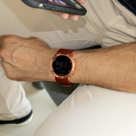 Imagem de Relógio Champion Digital Masculino Marrom E Dourado Silicone