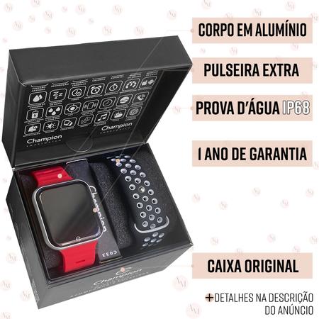 Imagem de Relógio Champion Digital Smartwatch Vermelho 1 Ano Garantia