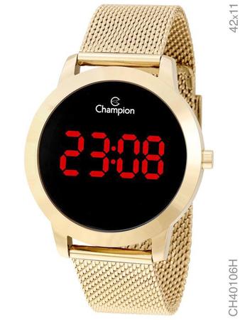 Imagem de Relógio Champion Feminino Dourado Digital Led Vermelho CH40106H Original