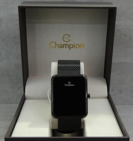 Imagem de Relogio champion preto quadrado digital led vermelho ch40080d + pulseira