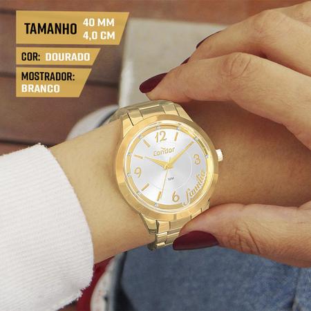 Imagem de Relógio Condor Feminino Dourado 1 Ano De Garantia Original