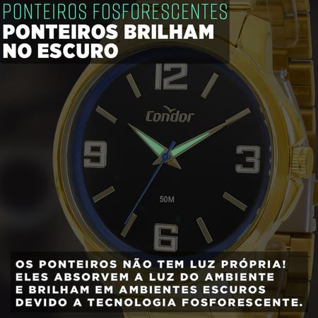 Imagem de Relógio Condor Masculino Dourado Original com garantia de 1 ano e carteira