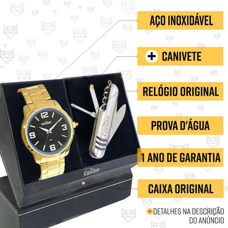 Imagem de Relógio Condor Masculino Dourado Original com garantia de 1 ano e carteira