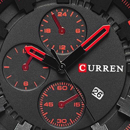 Imagem de Relógio Curren 8225 Masculino Casual Bracelete Couro Preto