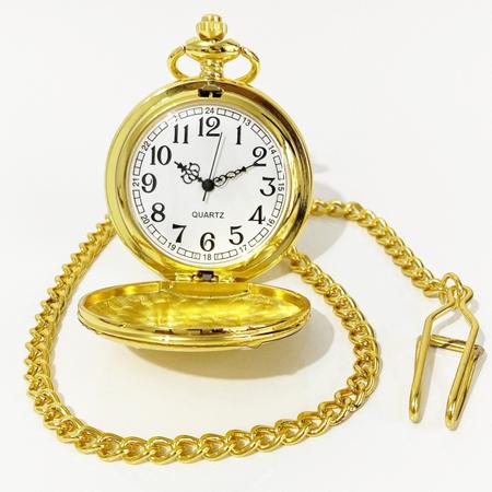 Imagem de Relógio De Bolso Com Corrente Quartz Vintage Clássico
