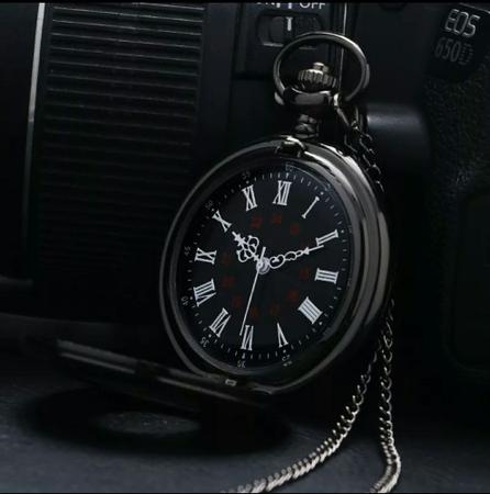 Imagem de Relógio De Bolso Luxo Quartz Vintage Corrente Estojo