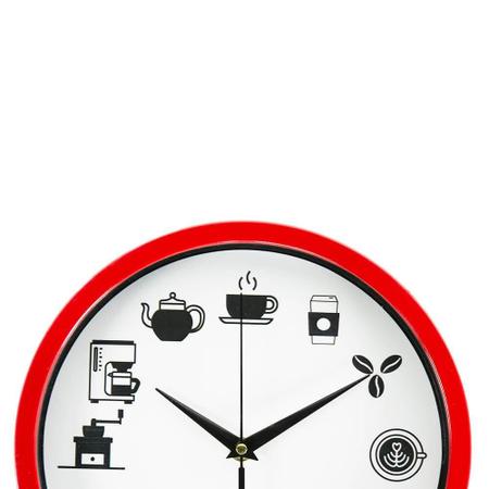 Imagem de Relógio de Cozinha Sala Café Vermelho 25cm - Casambiente RELO035-Vermelho