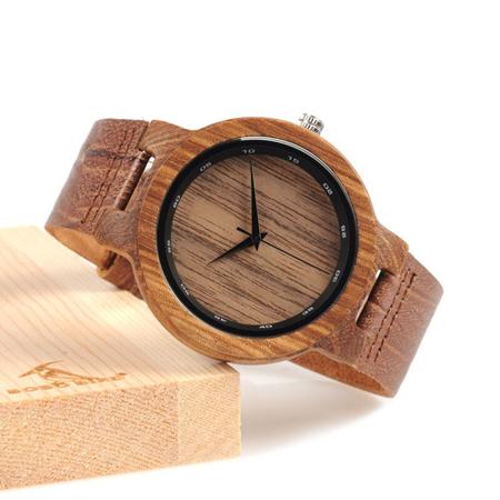 Relógio masculino de madeira Bird R10 2 fuso horário leve e