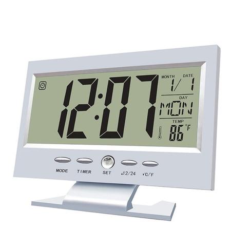 Imagem de Relógio De Mesa Digital Despertador Temperatura Led Azul