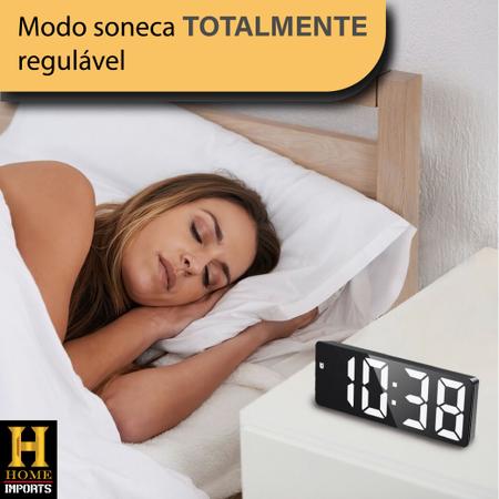 Imagem de Relógio De Mesa Digital Led Bivolt Com Calendário Alarme Temperatura Para Cama Cabeceira