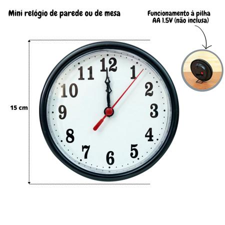 Imagem de Relógio de mesa ou parede de poliestireno 15cm