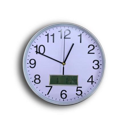 Imagem de Relógio de Parede Analógico com Display Digital 30x30cm