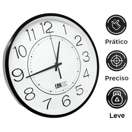 Imagem de Relógio de Parede Analógico Redondo Decorativo Sala Quarto Cozinha ZB3003