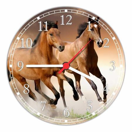 Imagem de Relógio De Parede Animais Cavalos Gg 50 Cm Quartz