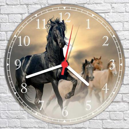 Imagem de Relógio De Parede Animais Cavalos