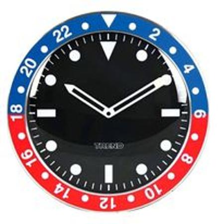 Imagem de Relógio de Parede Azul e Vermelho 35 x 5 cm