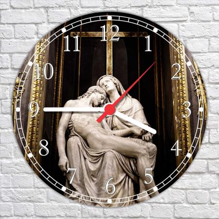 Imagem de Relógio De Parede Católico Religioso Jesus Cristo Estátua Tamanho 40 Cm RC016