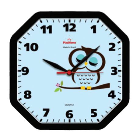 Imagem de Relógio de Parede Coruja Decorativo Gama Preto