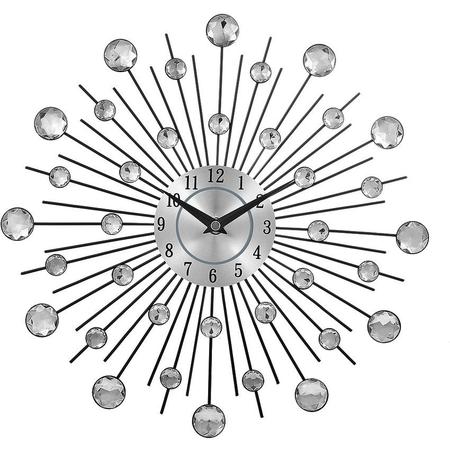 Imagem de Relógio de parede criativo cristal prata ferro forjado relógio de parede