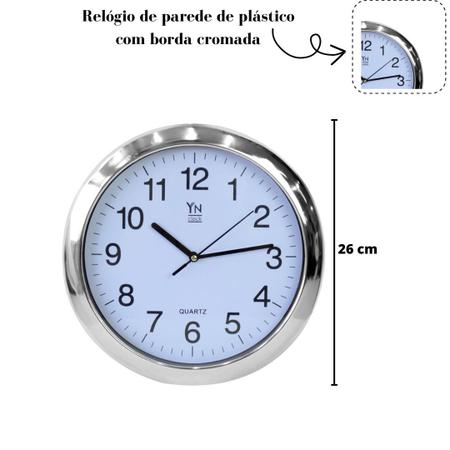 Imagem de Relógio de parede de plástico 26cm