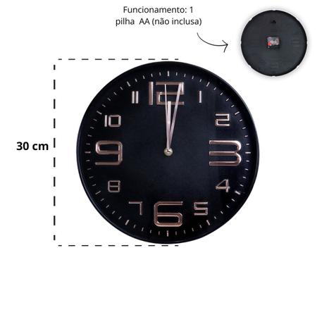 Imagem de Relógio de parede de plastico com borda