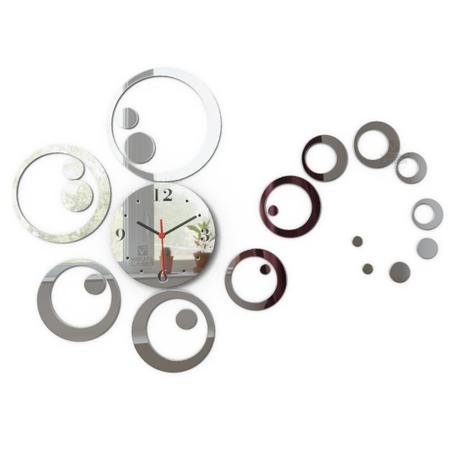 Imagem de Relógio De Parede Decorativo Espelhado Bolas Sala Cozinha