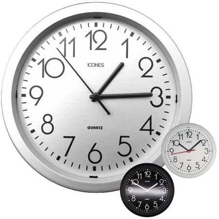 Imagem de Relógio de Parede Decorativo Moderno 23cm Analógico Redondo Quartz Decoração Casa Cozinha Sala ou Escritório