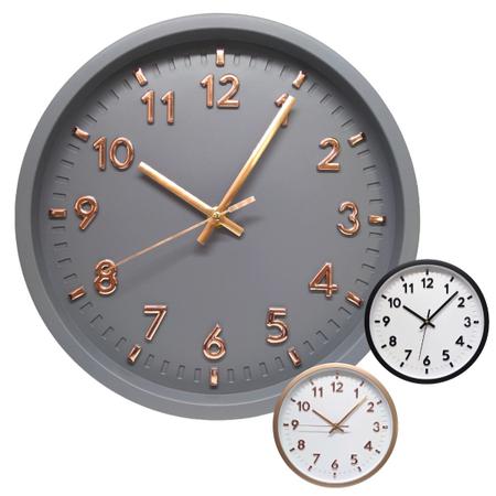 Imagem de Relógio de Parede Decorativo Moderno 25cm Redondo Analógico Silencioso Decoração para Casa Cozinha Sala Quarto Escritório