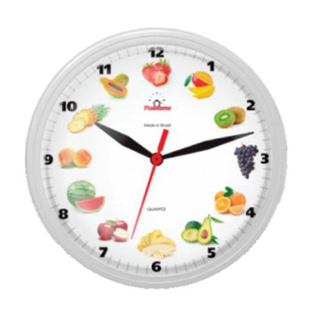Imagem de Relógio de Parede Decorativo Ômega Frutas Branco