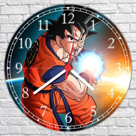 Relógio De Parede Desenho Dragon Ball Z Goku Anime Quartz Tamanho