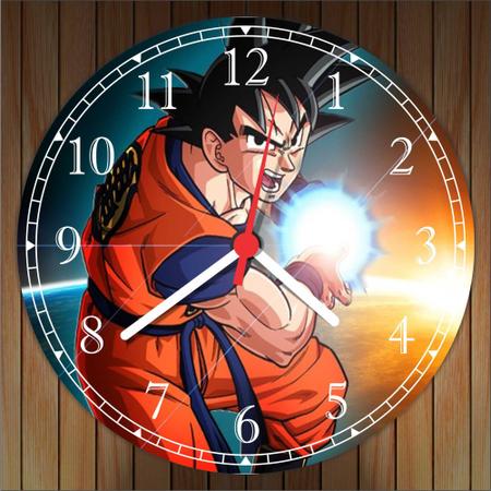 Relógio De Parede Desenho Dragon Ball Z Goku Anime Quartz Tamanho