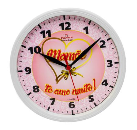 Imagem de Relógio de Parede Dias das Mães Decorativo Ômega Branco