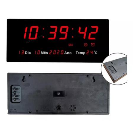 Imagem de Relógio de Parede Digital Led Com Calendário Temperatura e Despertador Lelong