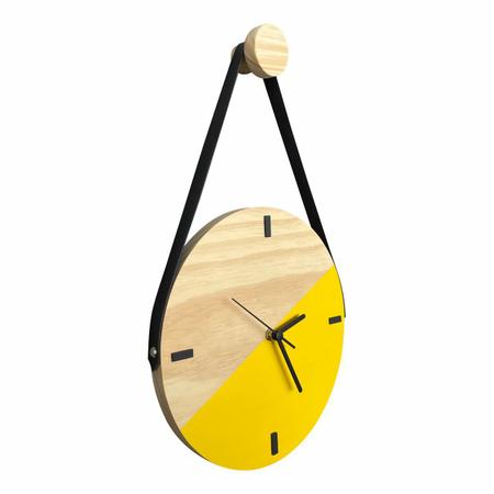 Imagem de Relógio de Parede Escandinavo Duo Amarelo com Alça 28cm