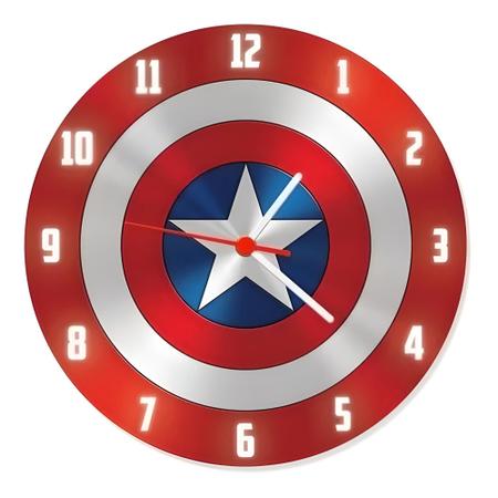 Imagem de Relógio De Parede Escudo Capitão América Vingadores