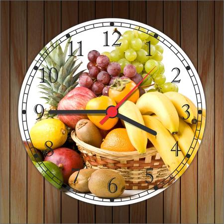 Imagem de Relógio De Parede Frutas Cozinhas Gourmet Interior